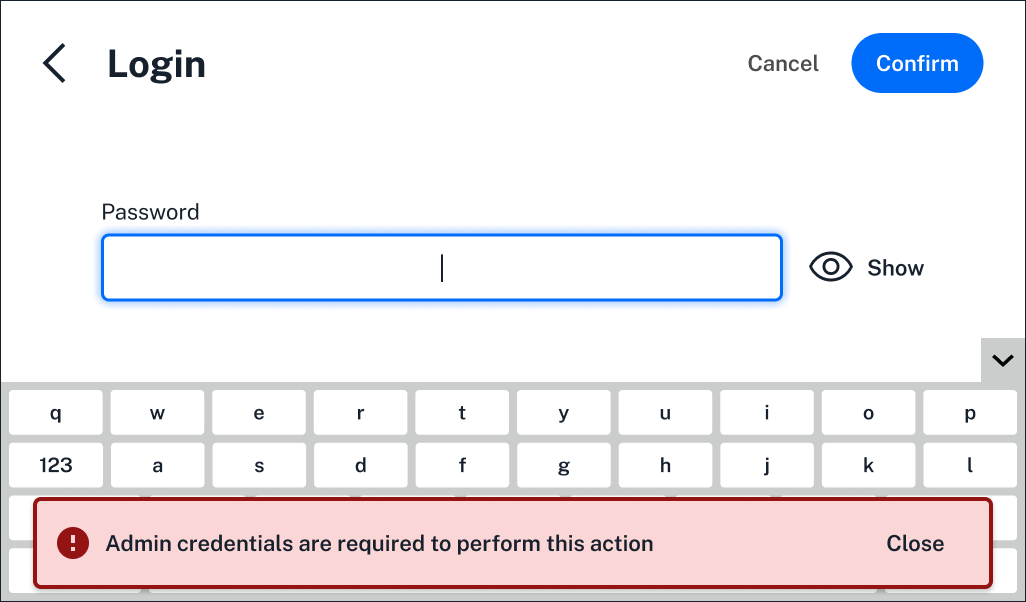 Image showing a locked user account where admin credentials are required.