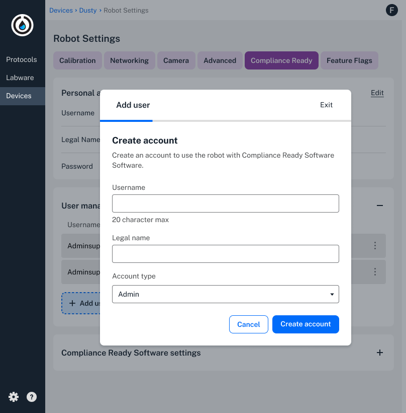 Image showing admin controls for user management.