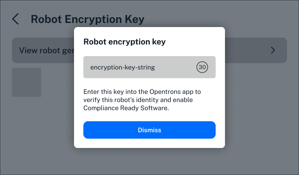 Image showing the robot-generated encryption key.