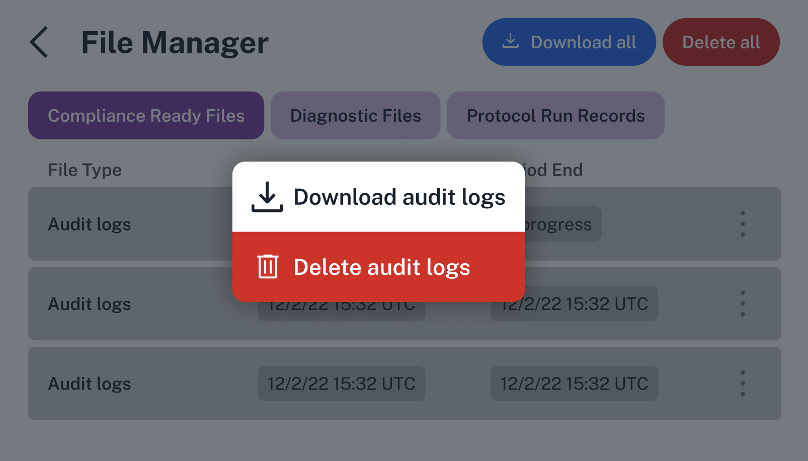 Delete audit logs.