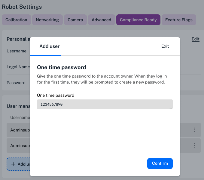 Image showing a one time password generation for a locked user account.