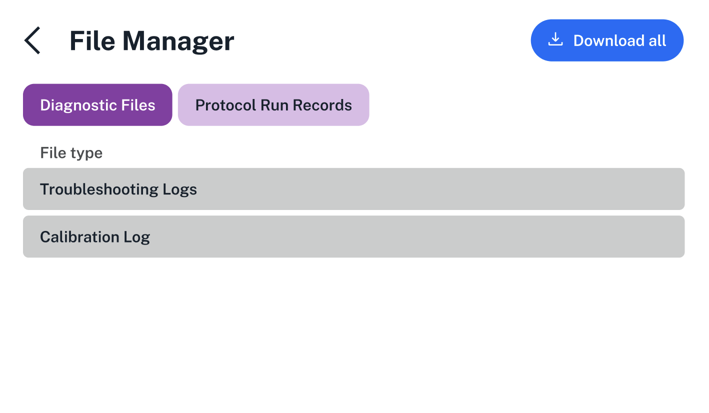 Example of File manager on the Flex touchscreen