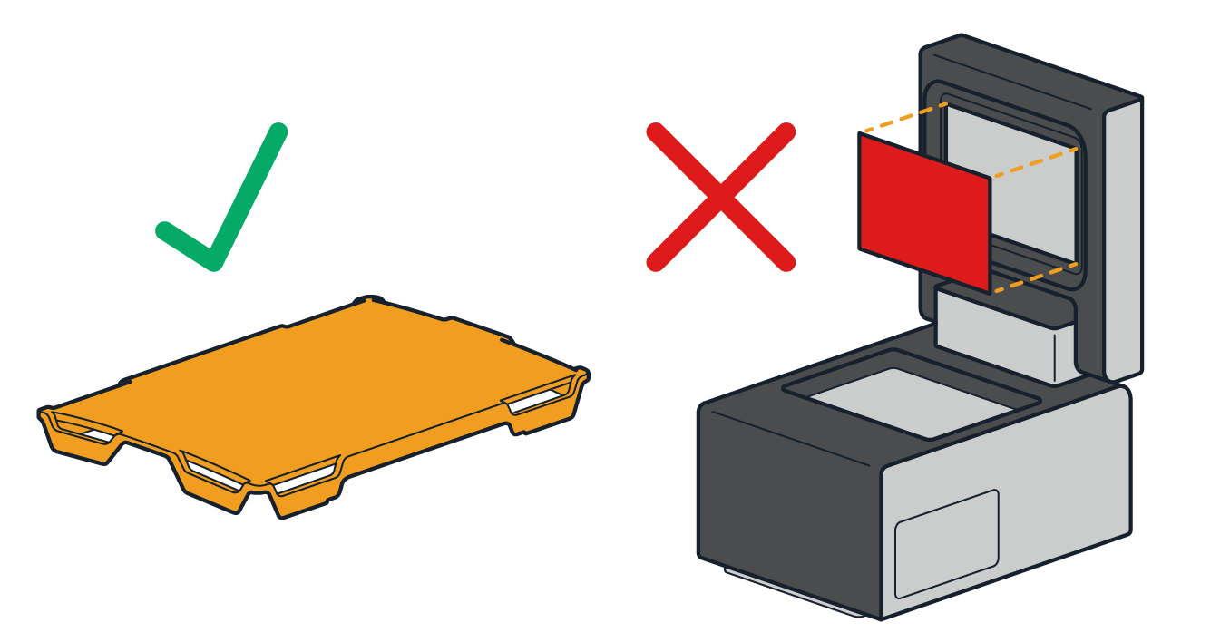 PCR lid and rubber seal warning